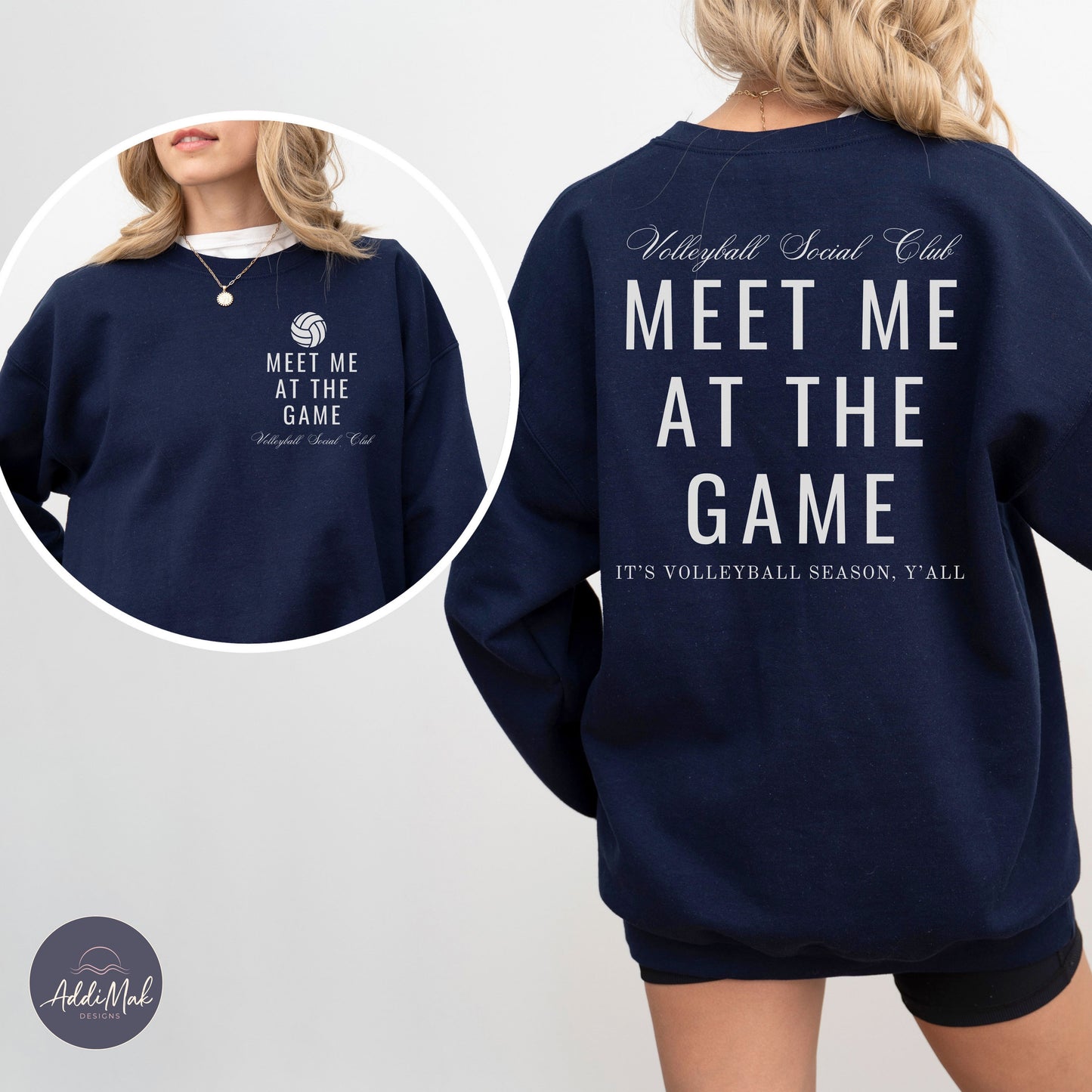 Meet Me At The Game Volleyball Social Club It's Volleyball Season Y'all Sweatshirt