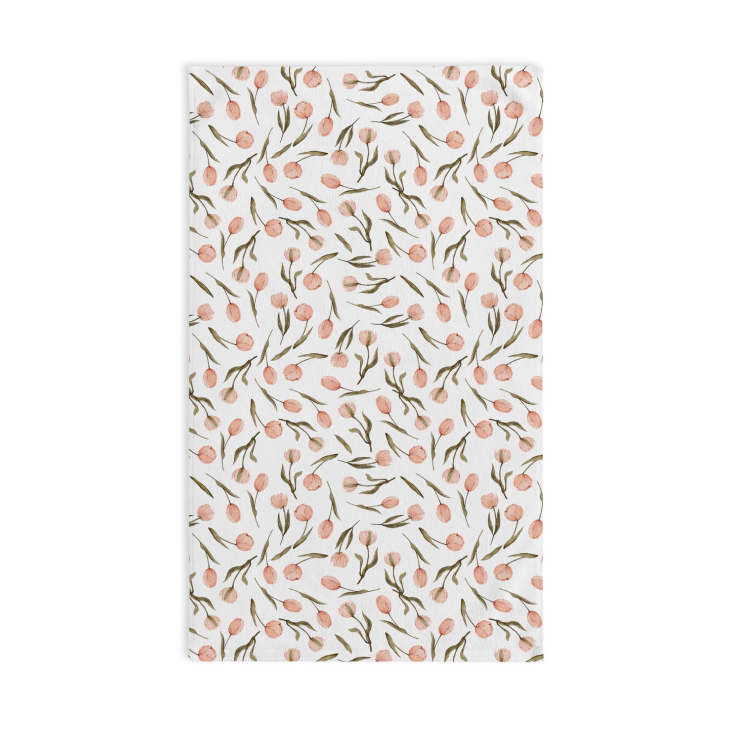 Pink Tulip Bath or Kitchen Hand Towel