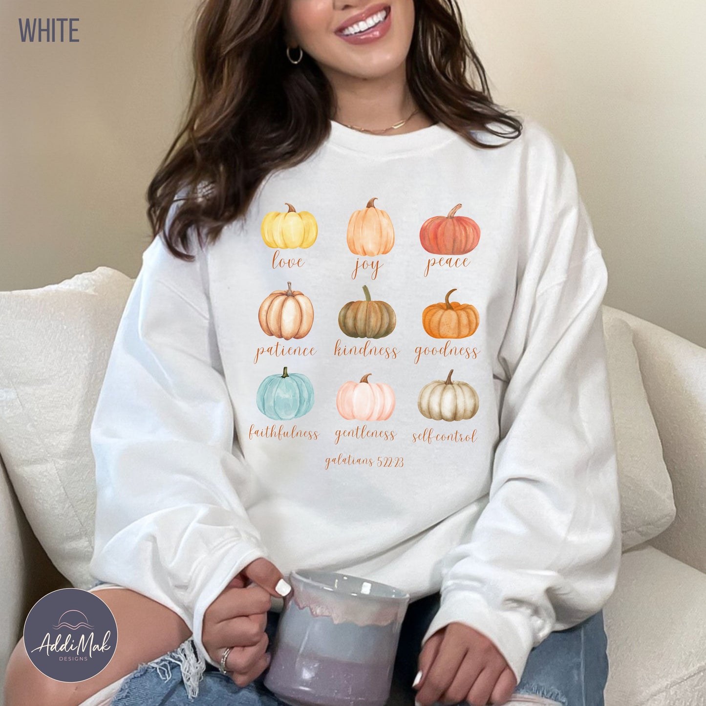Colorful Pumpkin Fruits of the Spirit Sweatshirt