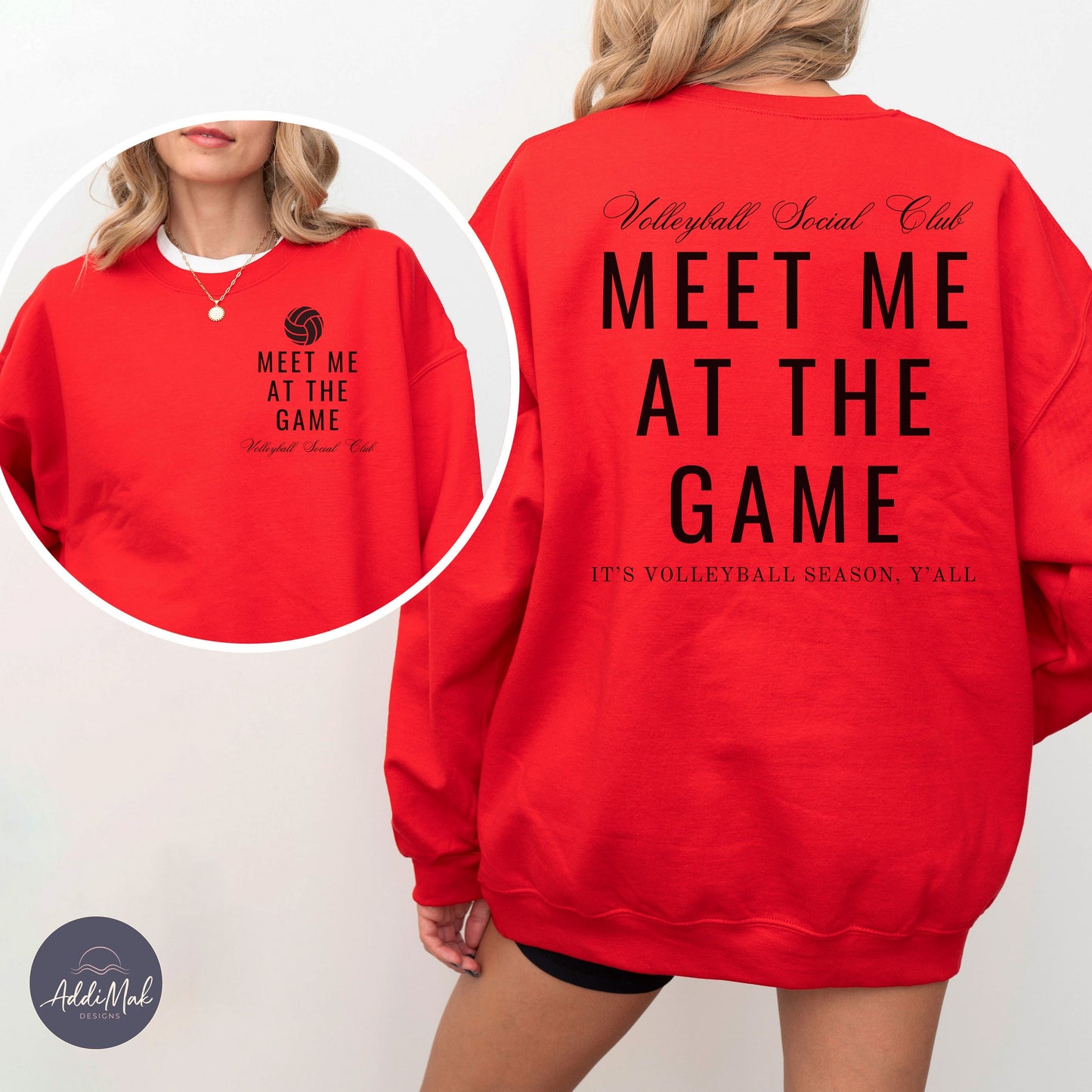Meet Me At The Game Volleyball Social Club It's Volleyball Season Y'all Sweatshirt