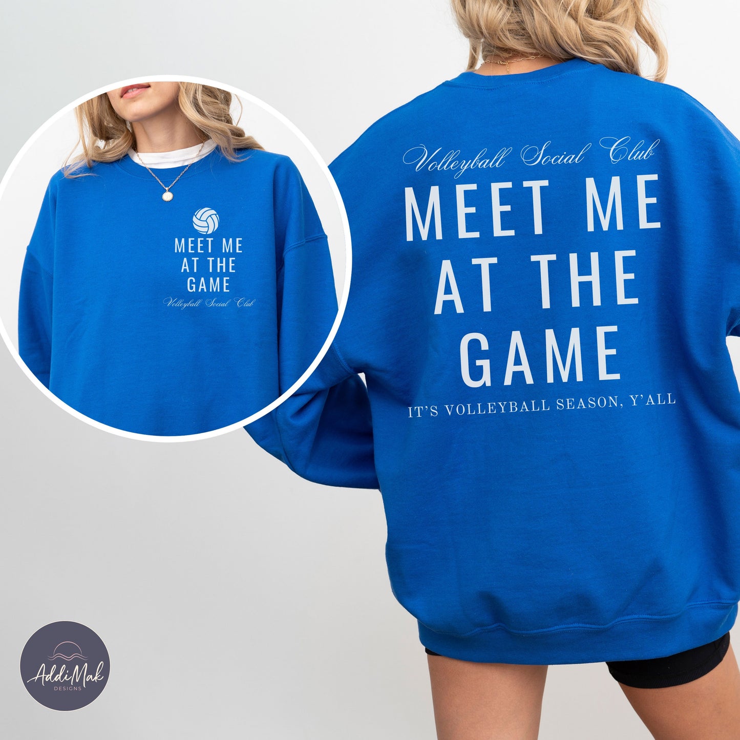 Meet Me At The Game Volleyball Social Club It's Volleyball Season Y'all Sweatshirt