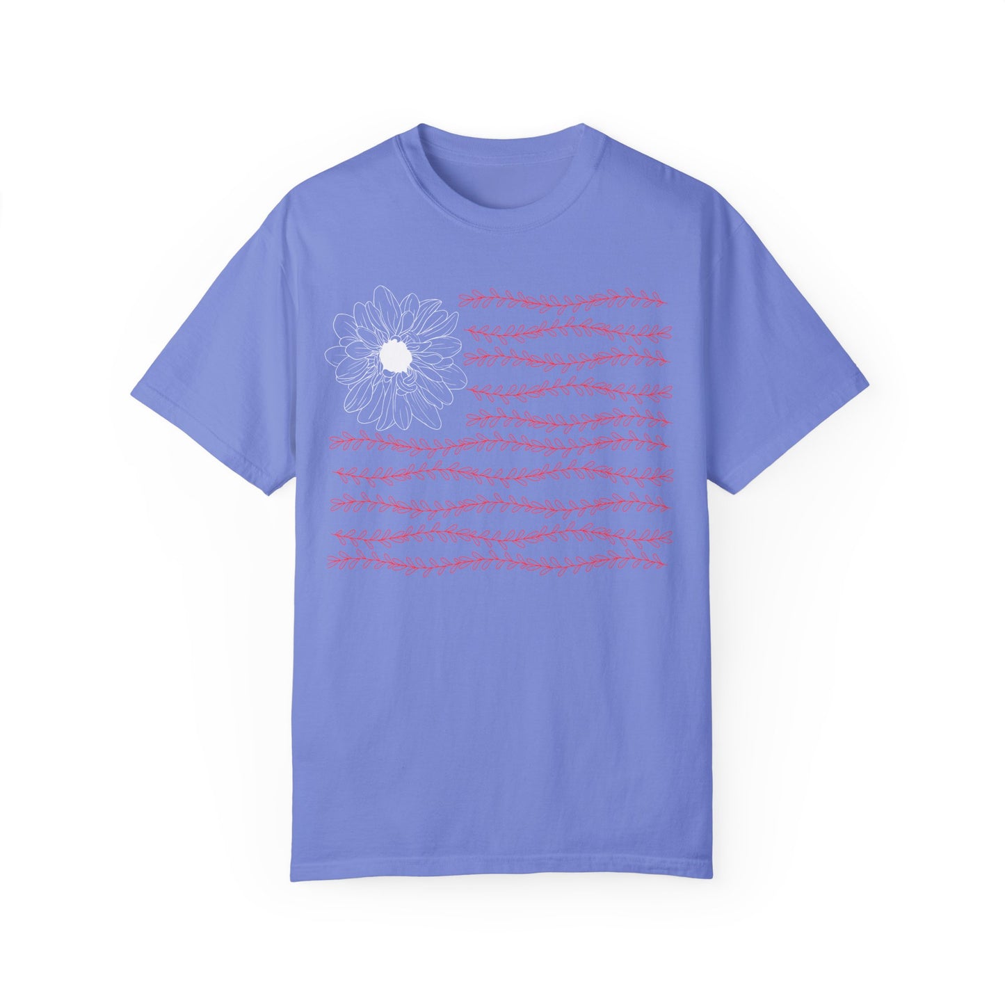 Flowers and Vines USA Flag T-Shirt