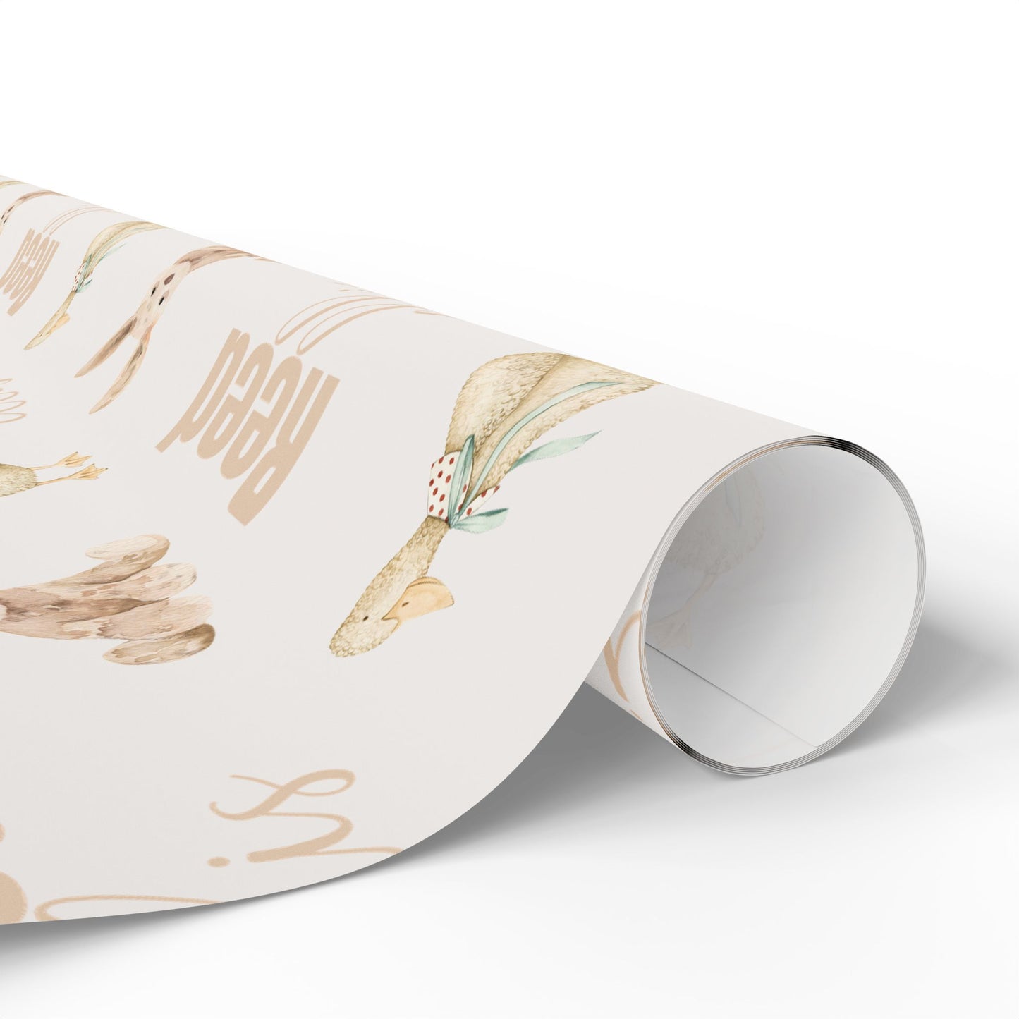 Wrapping Paper Roll - Custom Name Bunny and Goose Baby Shower