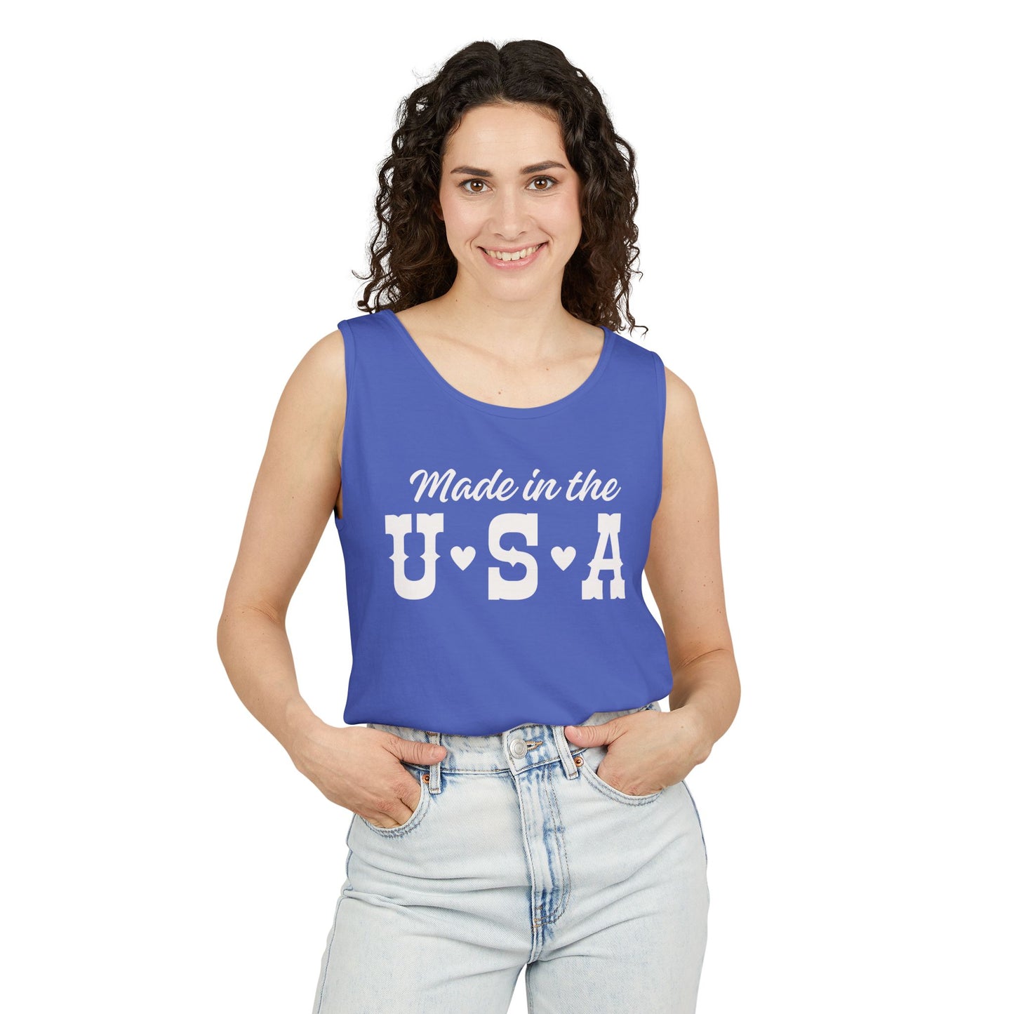 Made in the USA Unisex Tank Top - Summer Essential, Casual Wear, Gift for Patriots, Independence Day, Soft Cotton Top