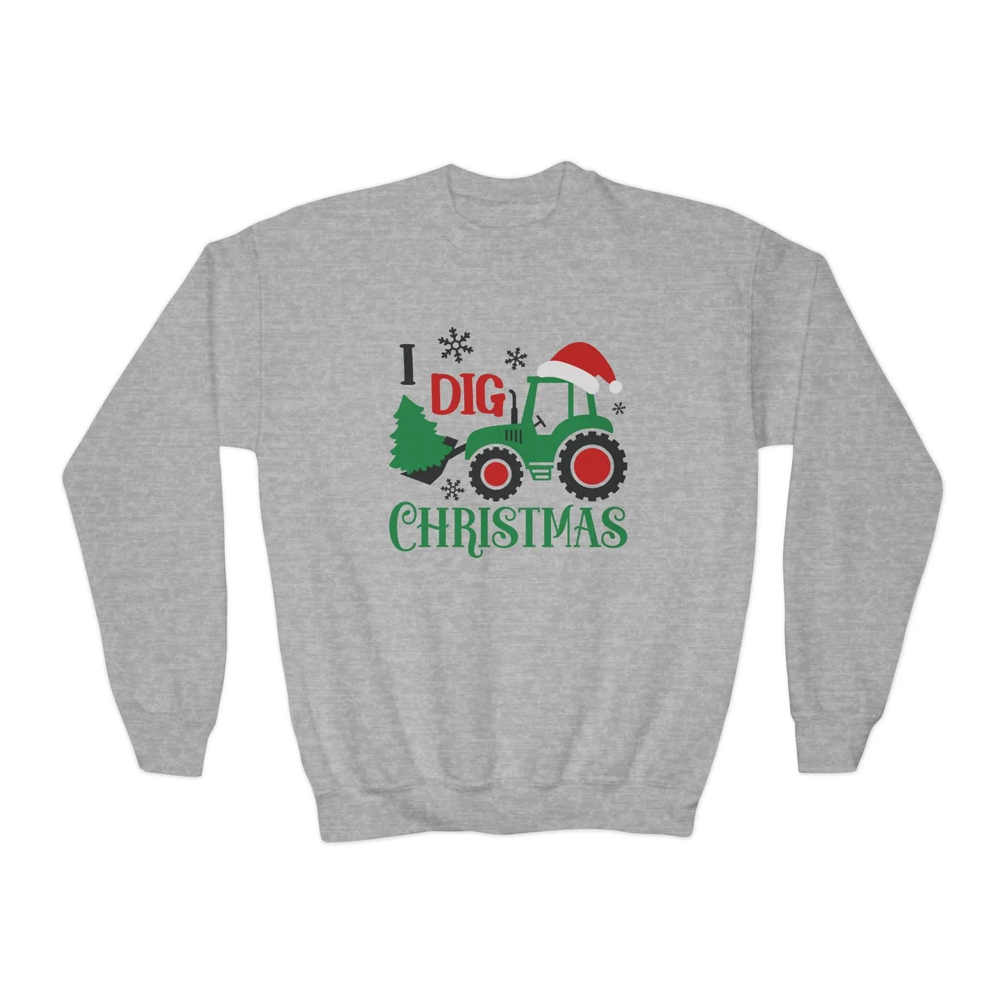 Youth Christmas Tractor Sweatshirt Printify
