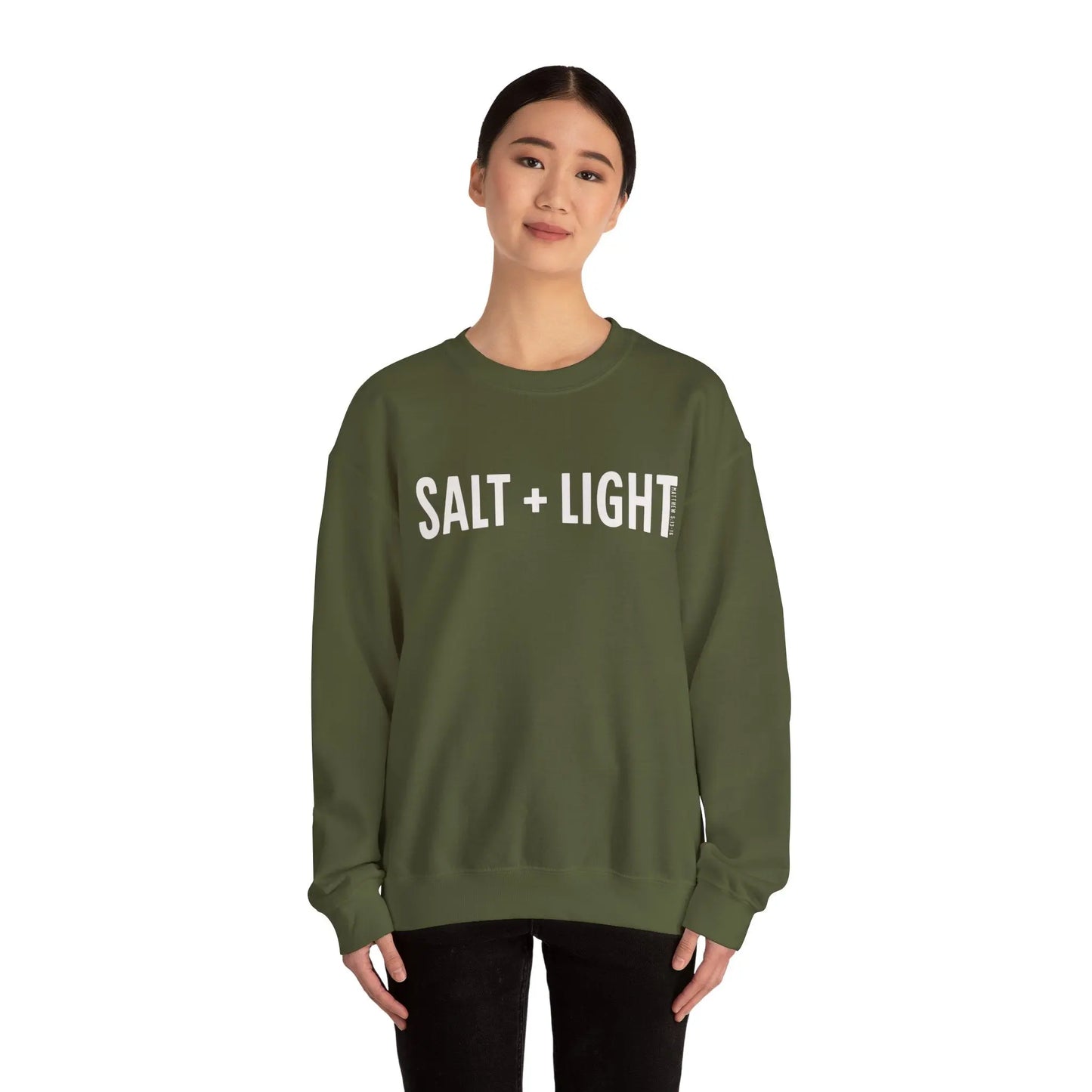 SALT and LIGHT Matthew 5:13-16 Crewneck Sweatshirt Printify