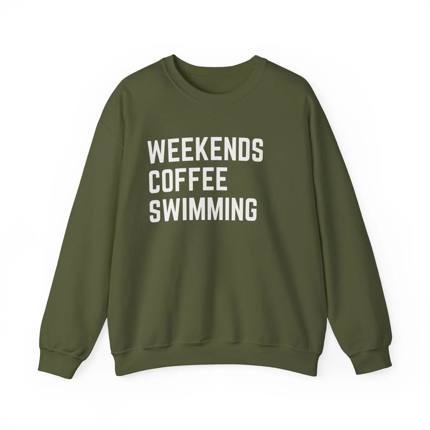 Weekends Coffee Swimming Sweatshirt Printify