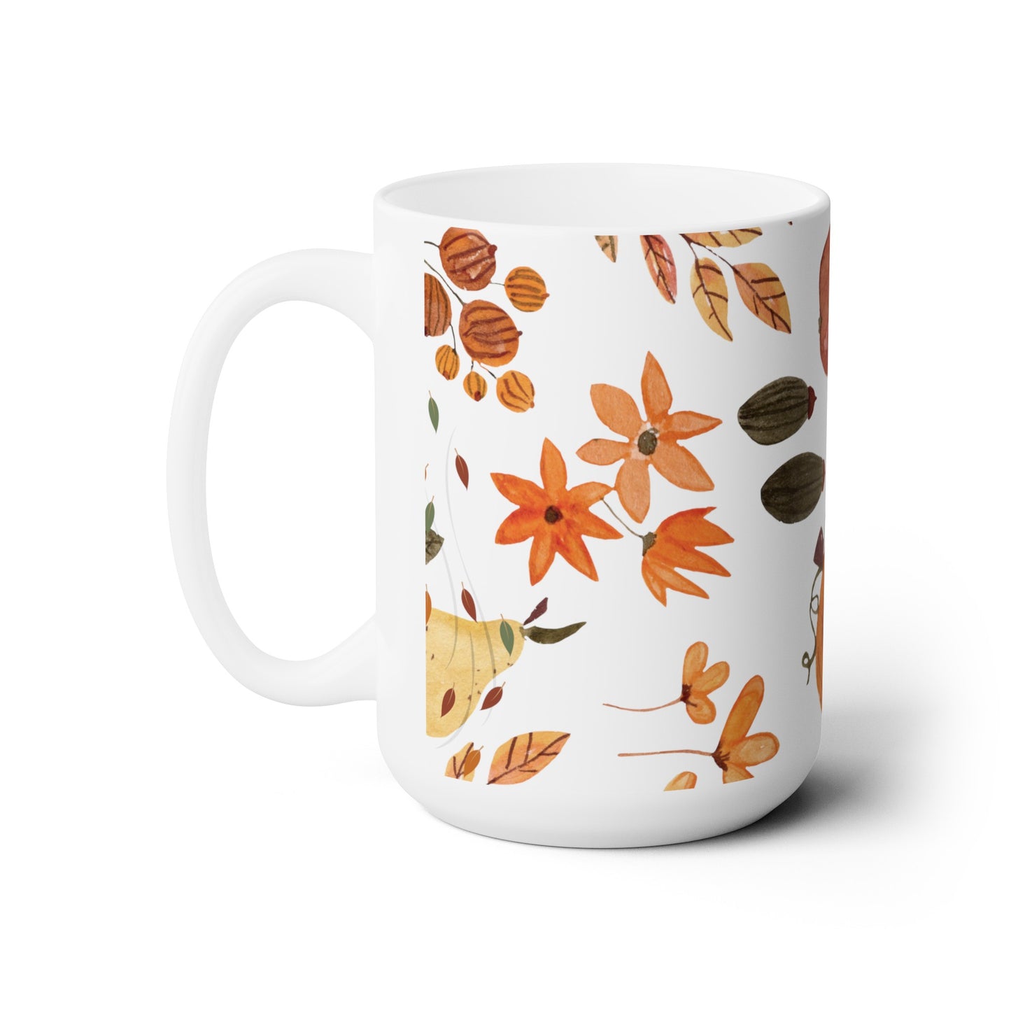 Fall Floral Ceramic Mug 15oz