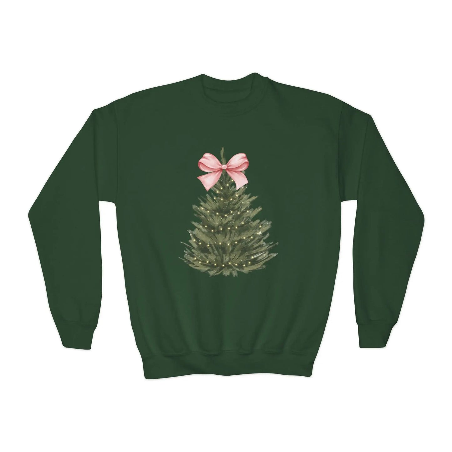 Youth Coquette Christmas Tree Sweatshirt Printify