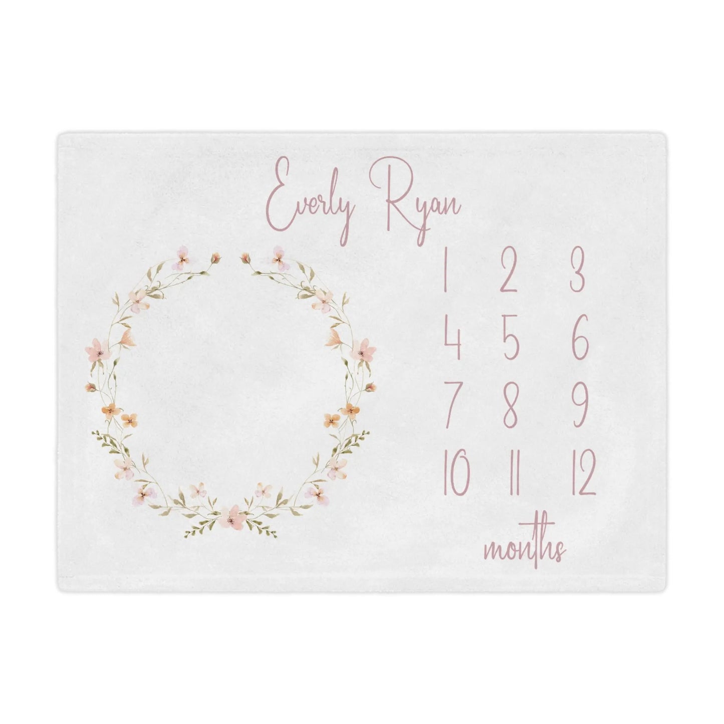 Personalized Wildflower 2 Milestone Baby Blanket Printify