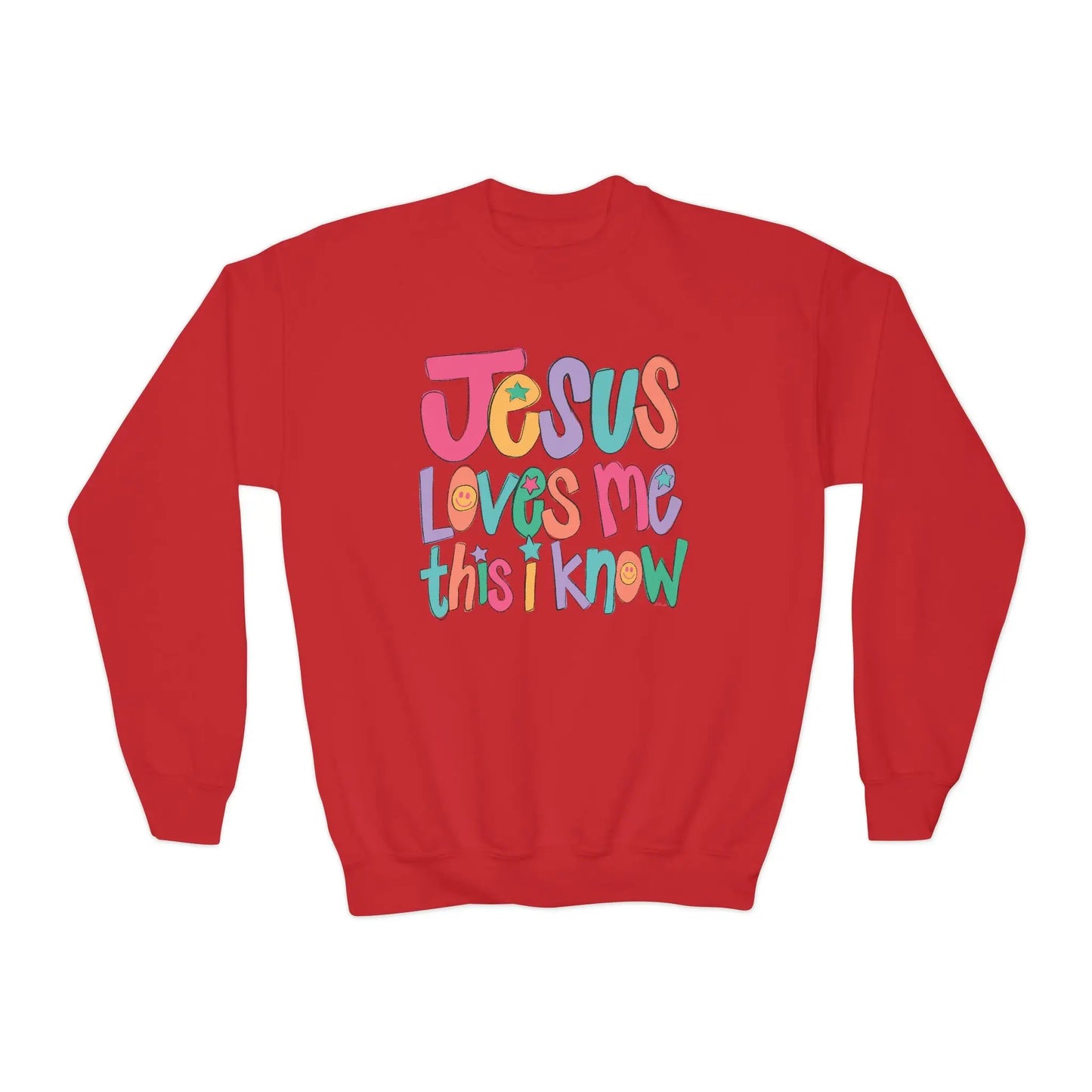Youth Jesus Loves Me Sweatshirt Girls Printify
