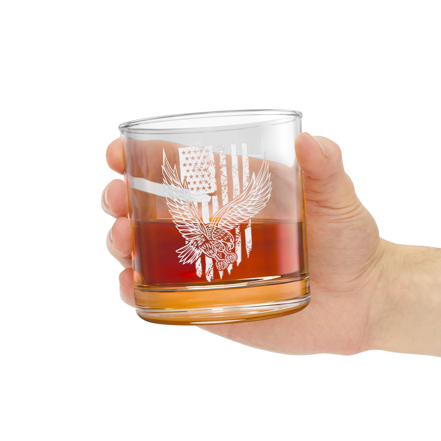 Eagle American Flag Whiskey Bar Glass, Patriot, Father's Day Gift, Groomsmen Proposal, Gift for Veteran, Whiskey Connoisseur, Rocks Glass