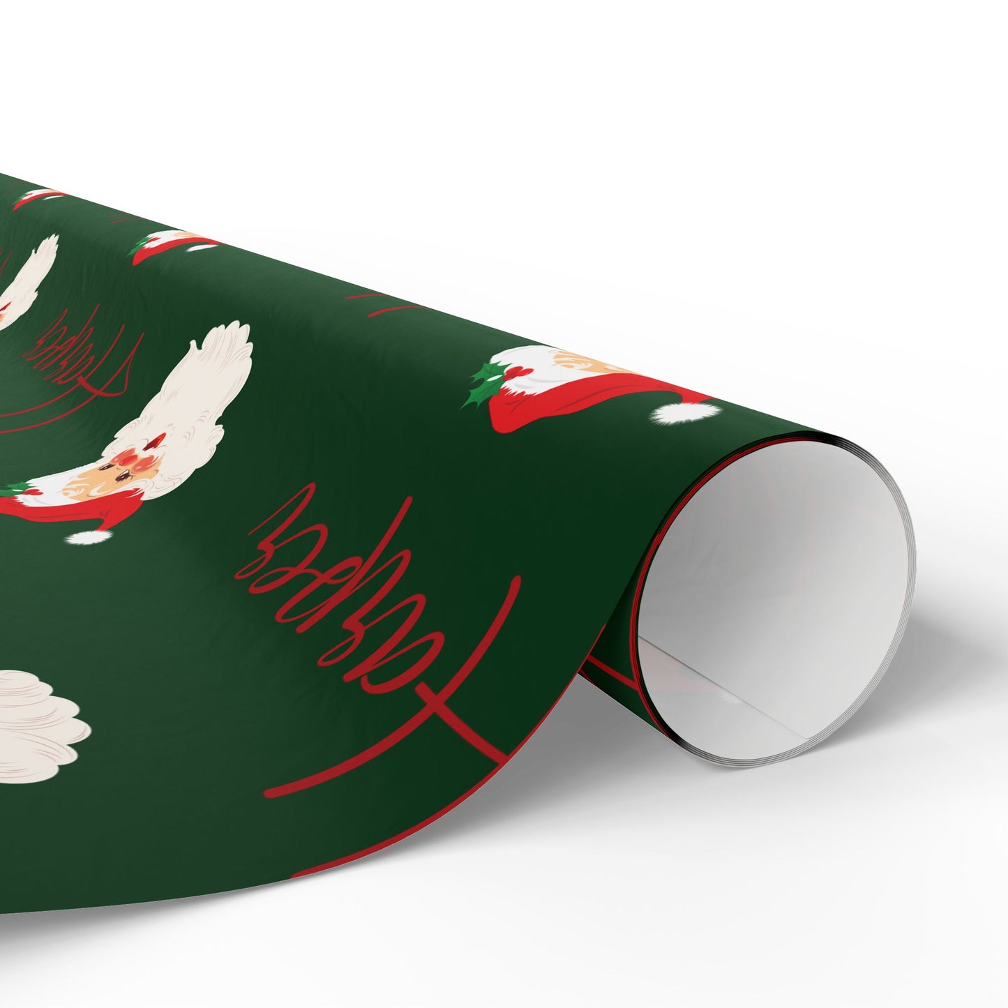 Wrapping Paper Roll - Custom Name Retro Santa