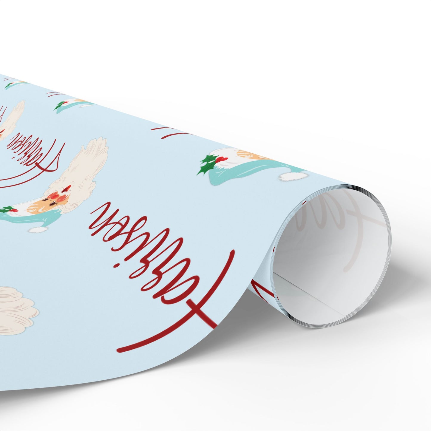 Wrapping Paper Roll - Custom Name Retro Santa