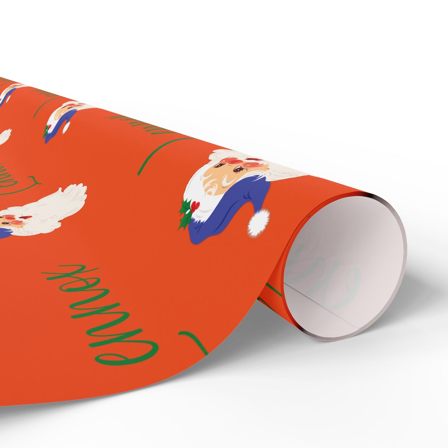 Wrapping Paper Roll - Custom Name Retro Santa