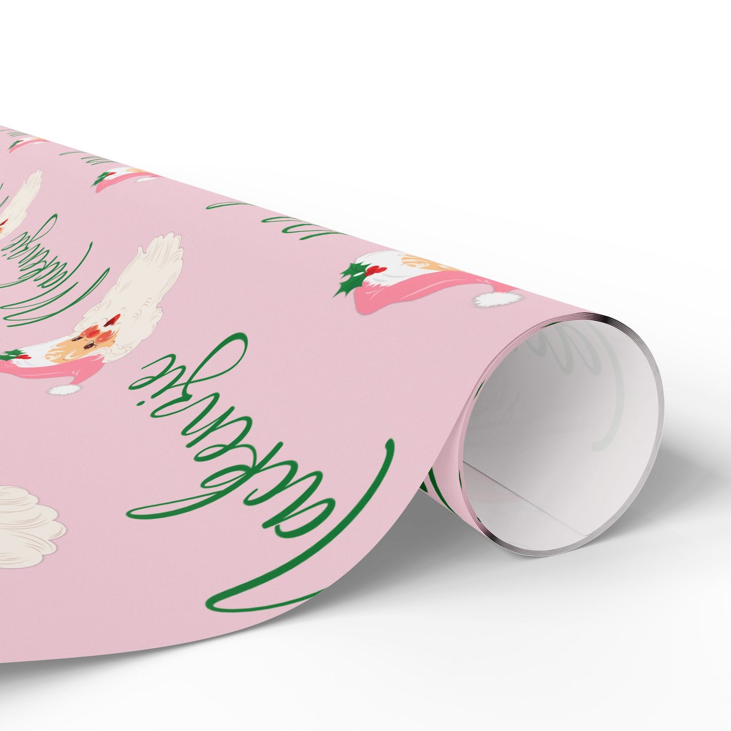 Wrapping Paper Roll - Custom Name Retro Santa
