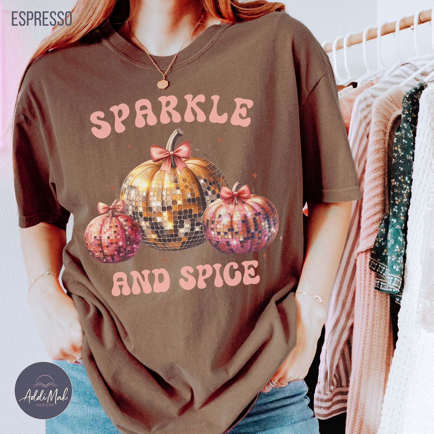 Retro Disco Pumpkin Sparkle and Spice T-Shirt