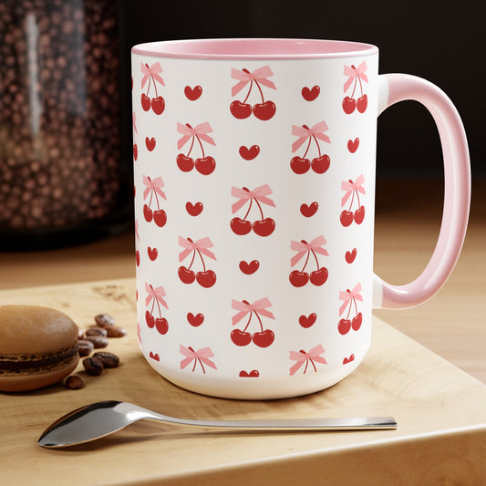 Coquette Cherries and Pink Bows Coffee Mug