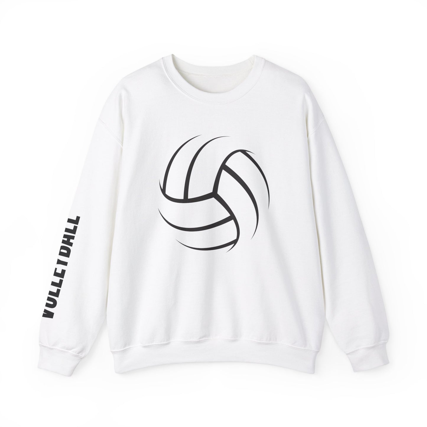 Volleyball Crewneck Sweatshirt with Sleeve Print