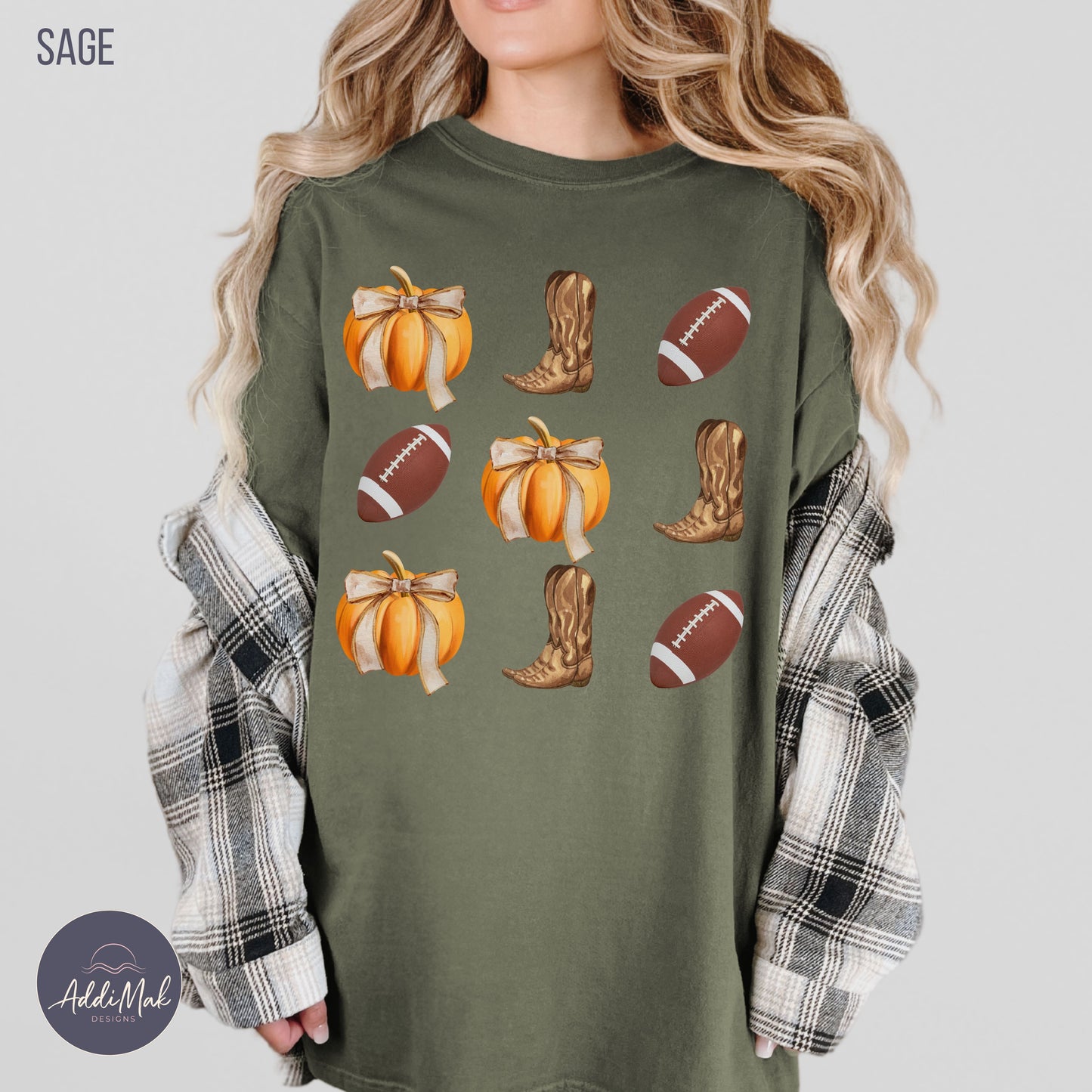 Football Pumpkins Coquette T-shirt