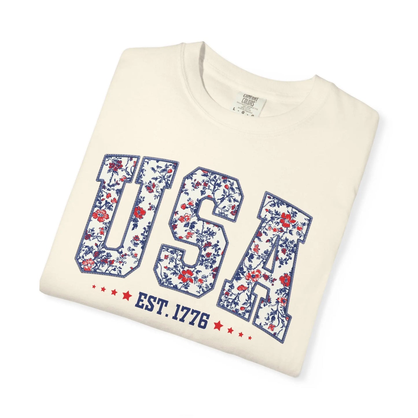Floral USA Graphic T-Shirt Printify