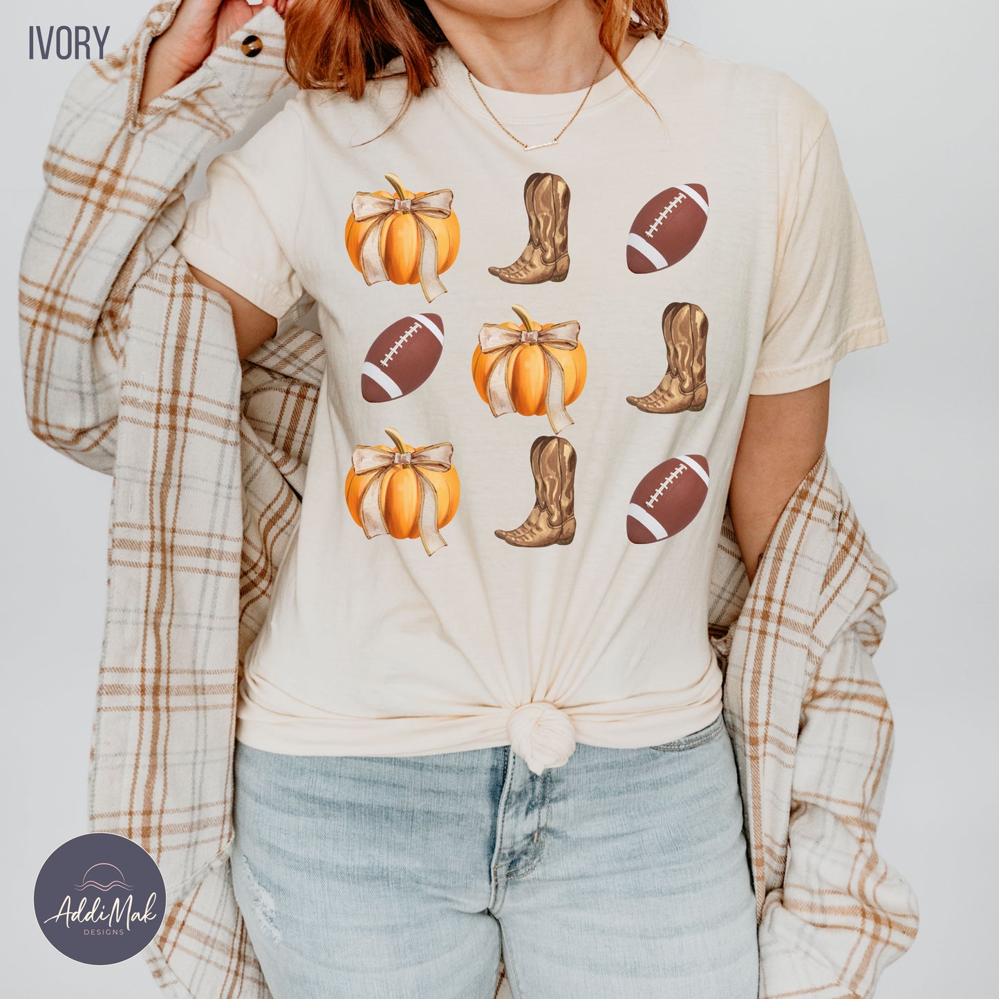 Football Pumpkins Coquette T-shirt