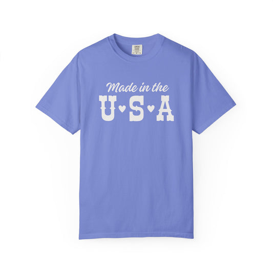 Made in the USA Unisex Garment-Dyed T-shirt, Casual Tee, Patriotic Apparel, American Pride Clothing, Gift for Veterans, July 4th Celebration