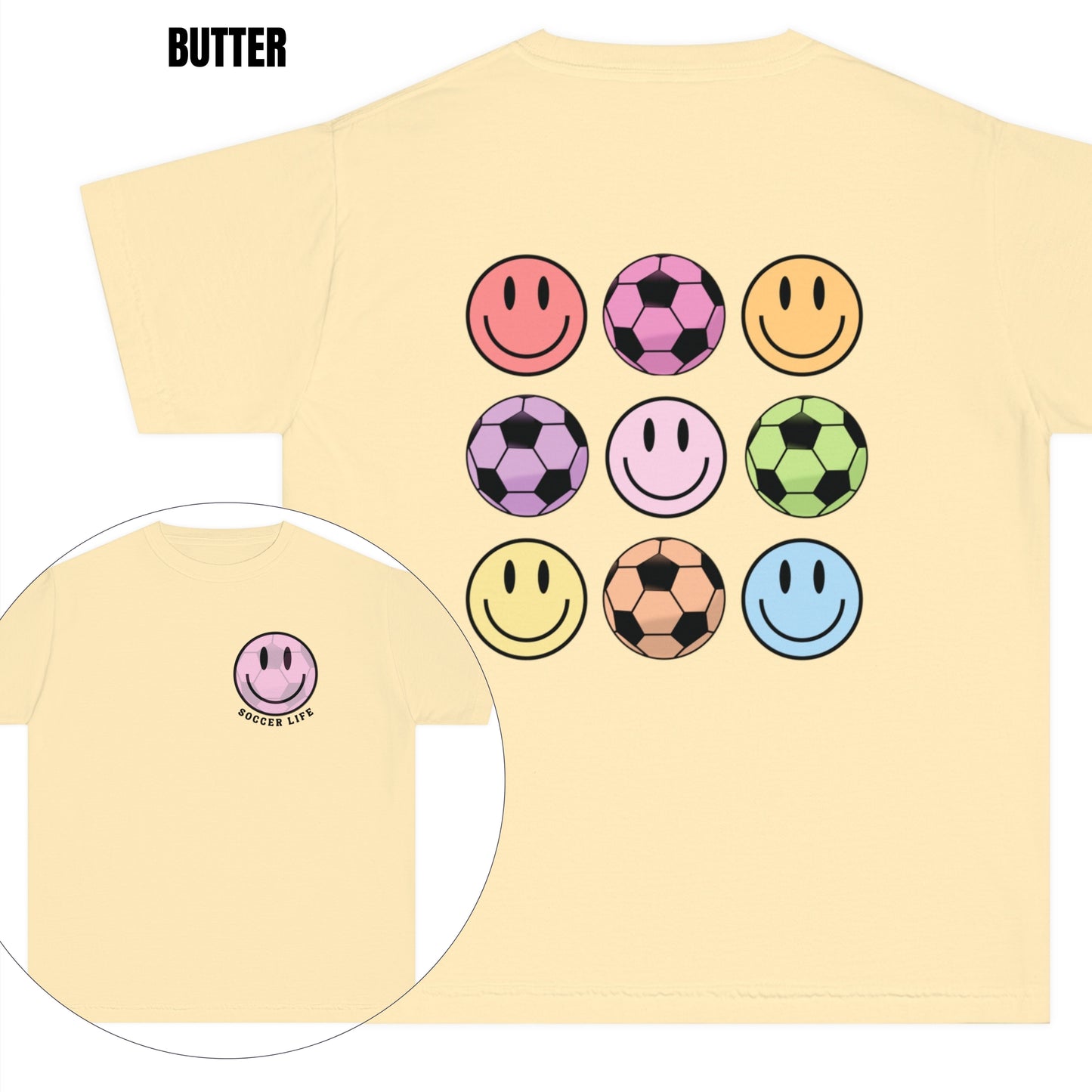 YOUTH Retro Soccer Life Smiley Tee