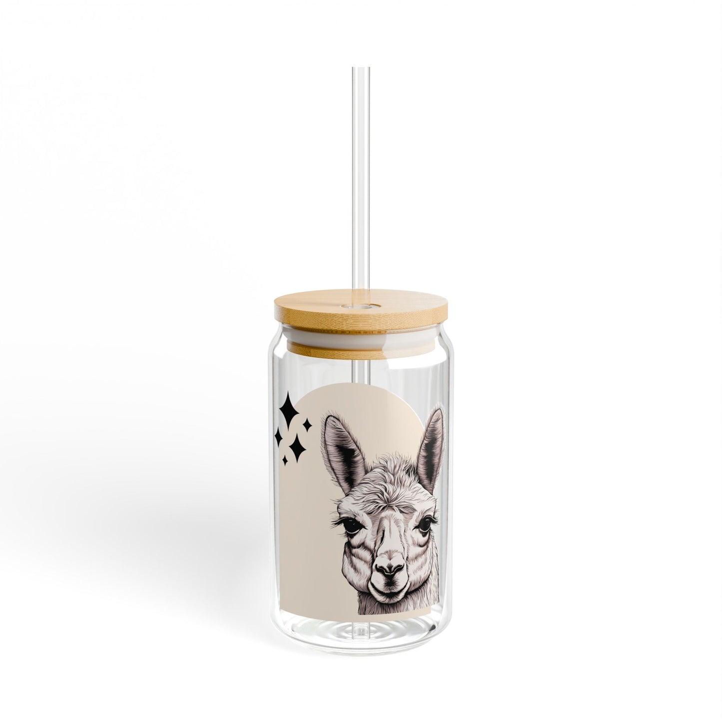 Boho Llama Sipper Glass