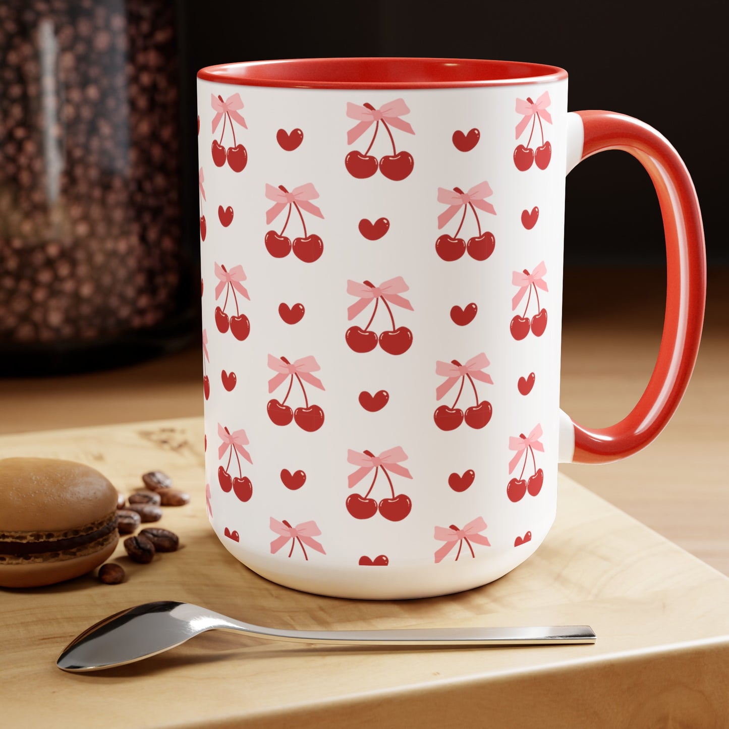 Coquette Cherries and Pink Bows Coffee Mug