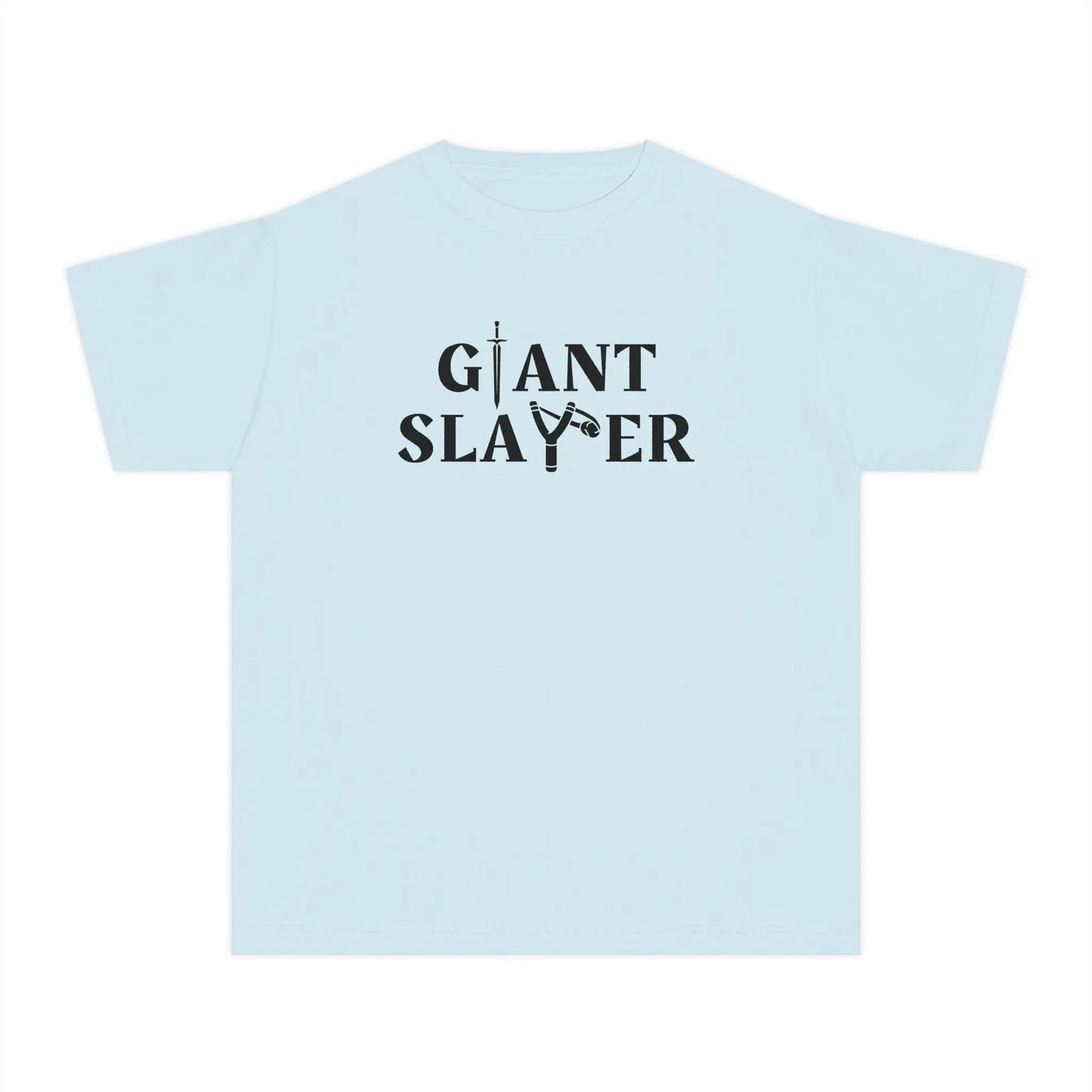 Giant Slayer Youth Shirt, Biblical Inspiration Tshirt, Gift for Kids, Warrior Tee, Popular Christian Childrens T-Shirt, Bible Verse Shirt Printify
