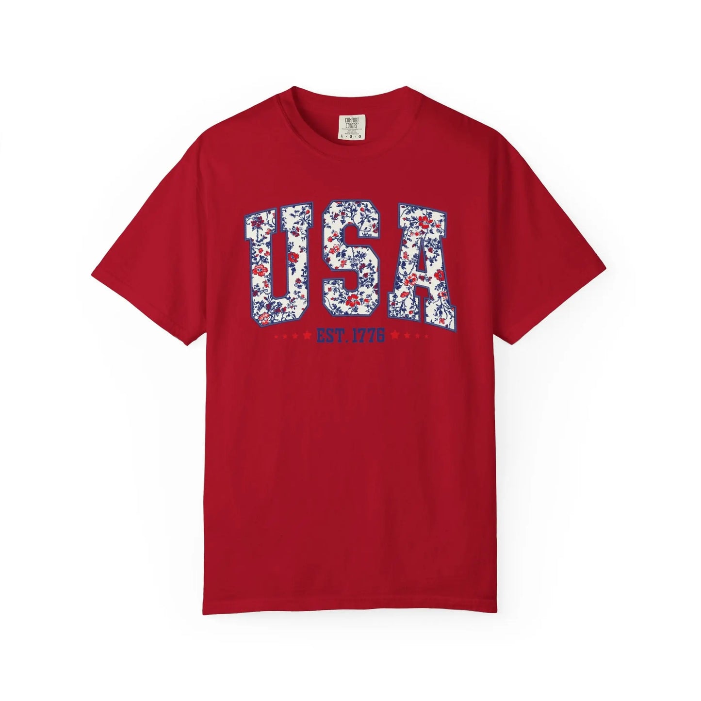 Floral USA Graphic T-Shirt Printify