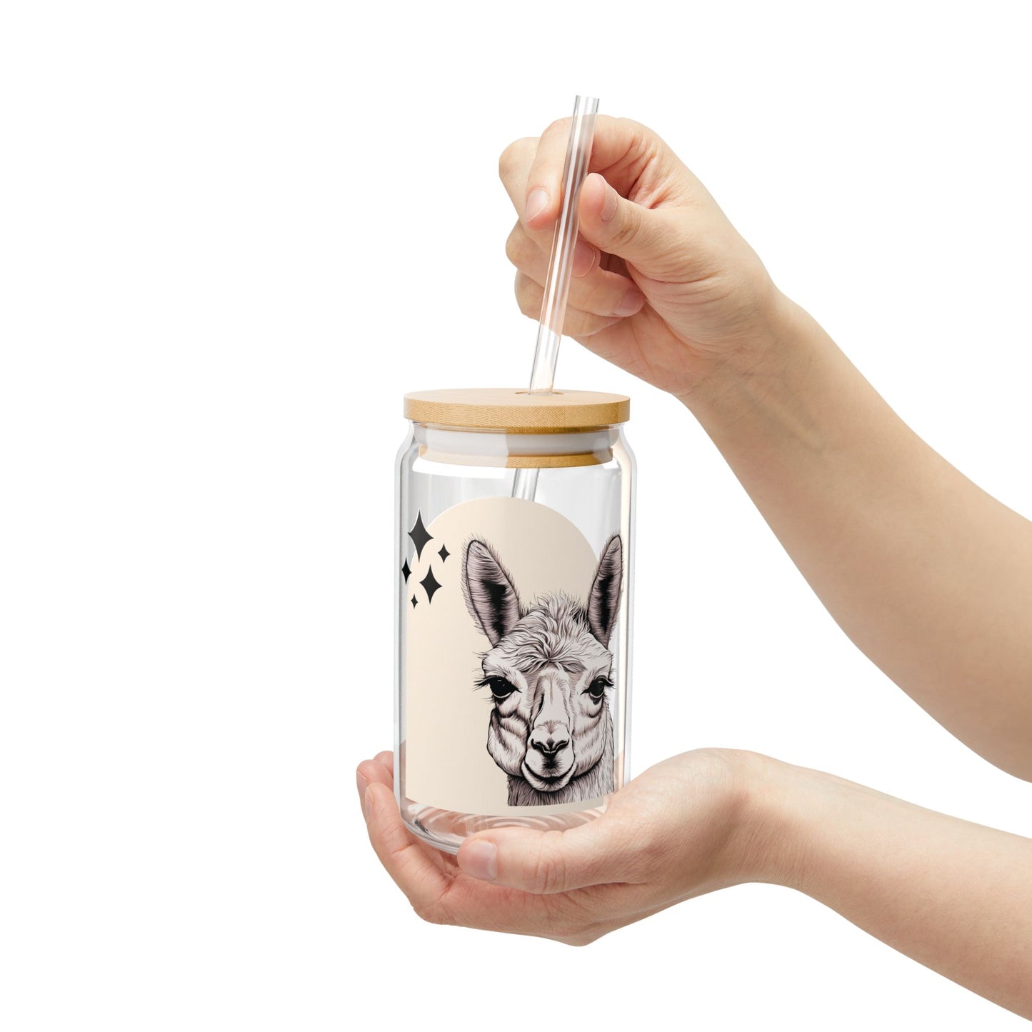 Boho Llama Sipper Glass