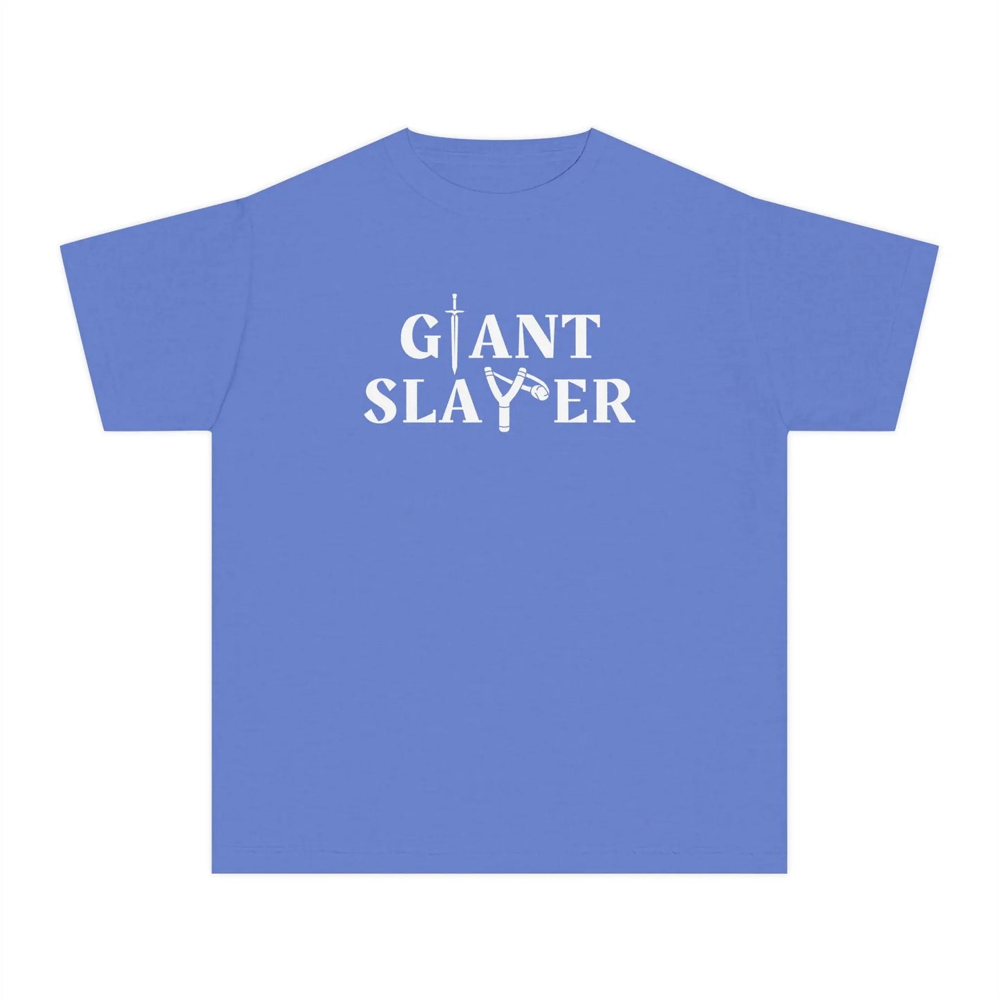 Giant Slayer Youth Shirt, Biblical Inspiration Tshirt, Gift for Kids, Warrior Tee, Popular Christian Childrens T-Shirt, Bible Verse Shirt Printify