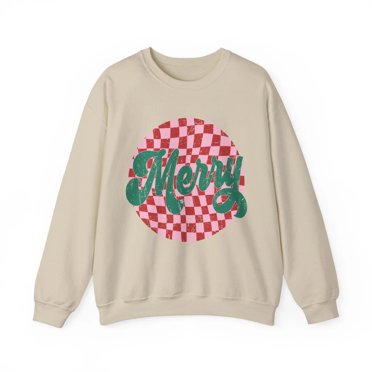 Retro Merry Christmas Crewneck Sweatshirt Printify