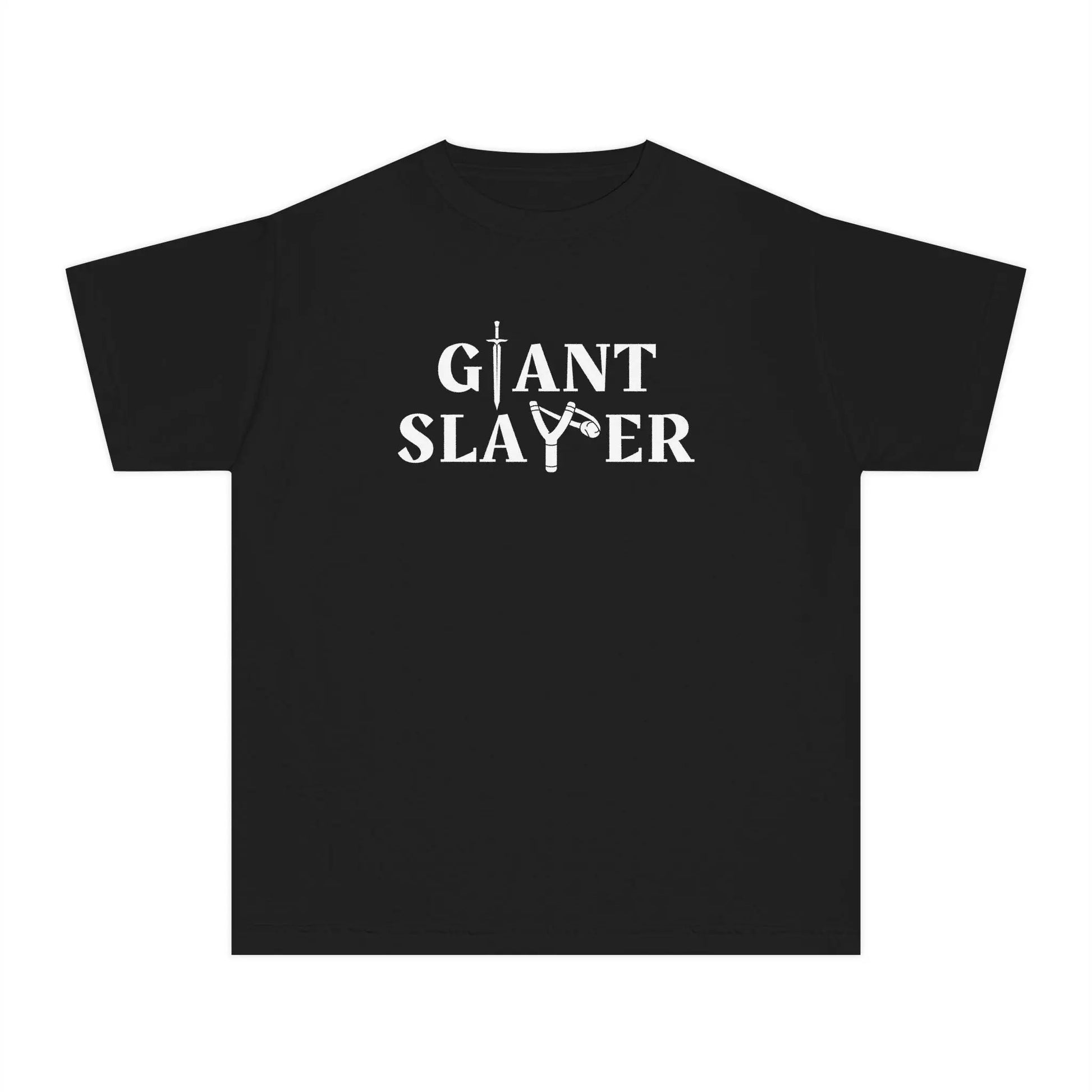 Giant Slayer Youth Shirt, Biblical Inspiration Tshirt, Gift for Kids, Warrior Tee, Popular Christian Childrens T-Shirt, Bible Verse Shirt Printify