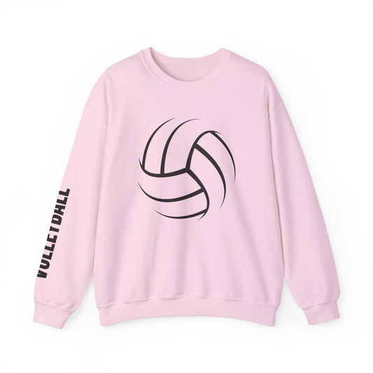 Volleyball Crewneck Sweatshirt with Sleeve Print