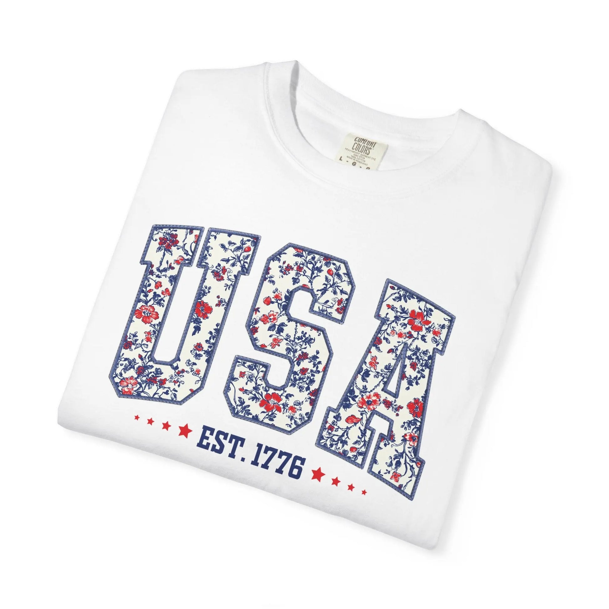 Floral USA Graphic T-Shirt Printify