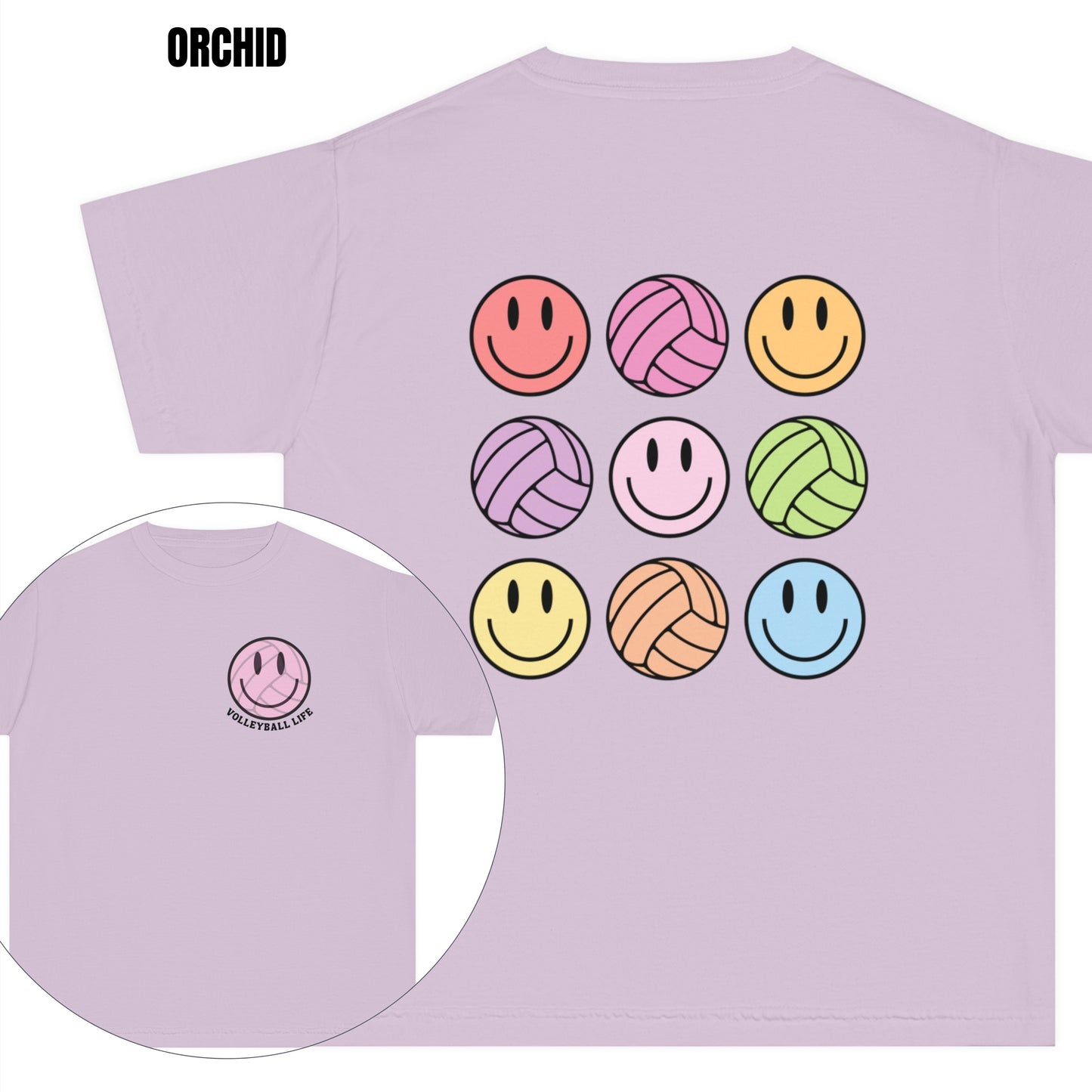 YOUTH Retro Volleyball Life Smiley T-shirt