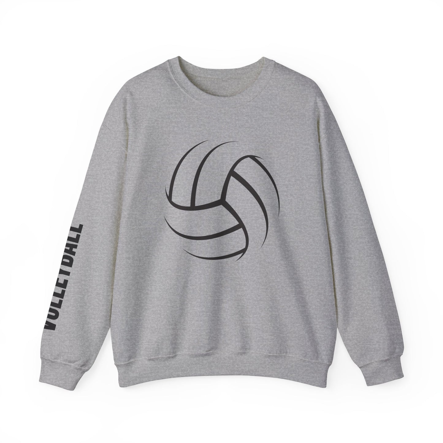 Volleyball Crewneck Sweatshirt with Sleeve Print