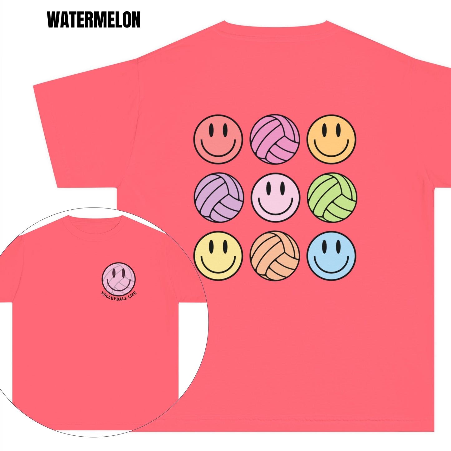 YOUTH Retro Volleyball Life Smiley T-shirt