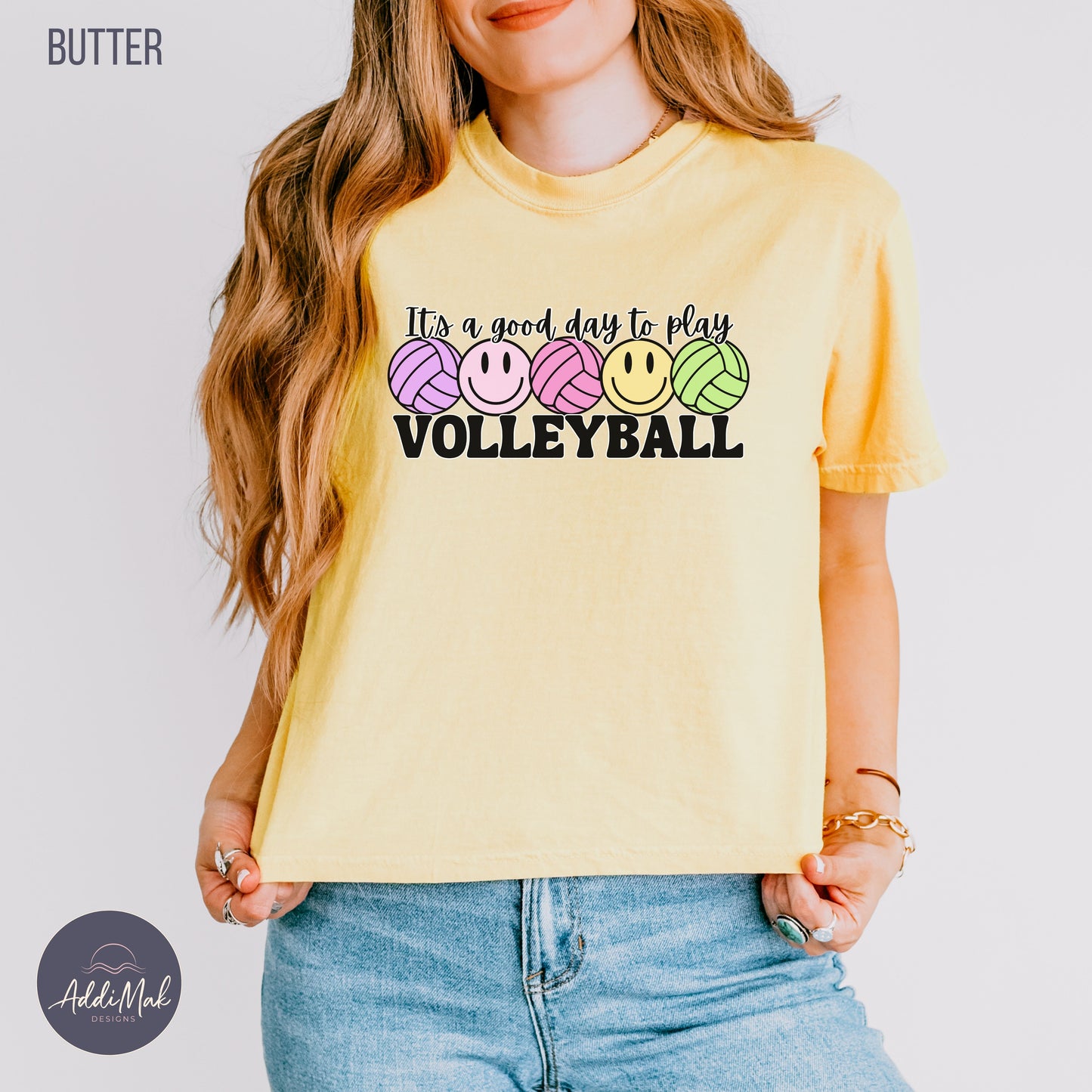 It's a Good Day to Play Volleyball Boxy Cropped T-Shirt