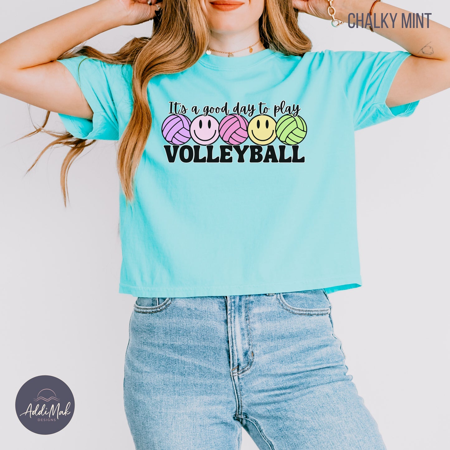 It's a Good Day to Play Volleyball Boxy Cropped T-Shirt