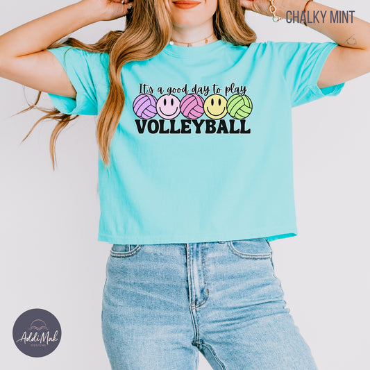 It's a Good Day to Play Volleyball Boxy Cropped T-Shirt