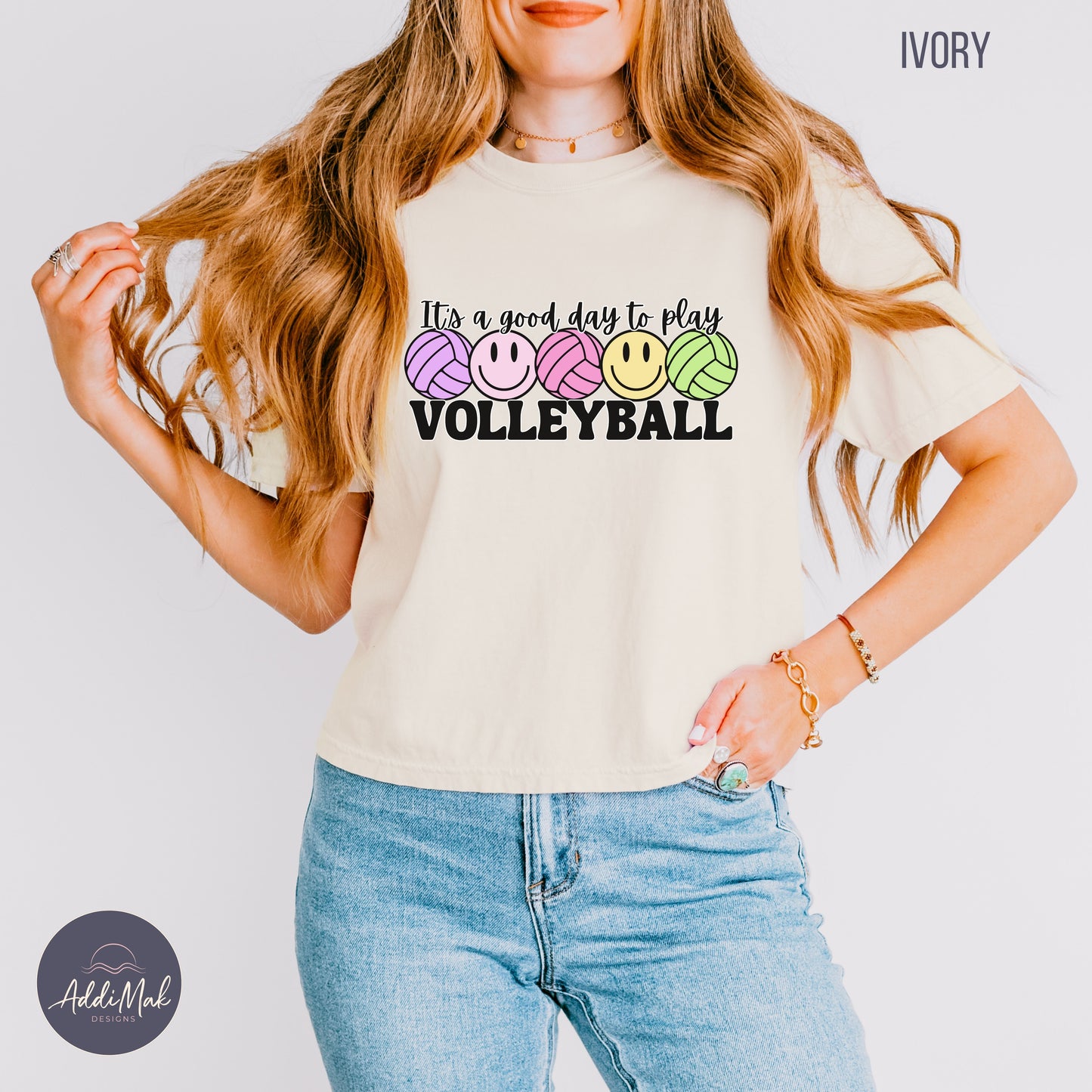 It's a Good Day to Play Volleyball Boxy Cropped T-Shirt