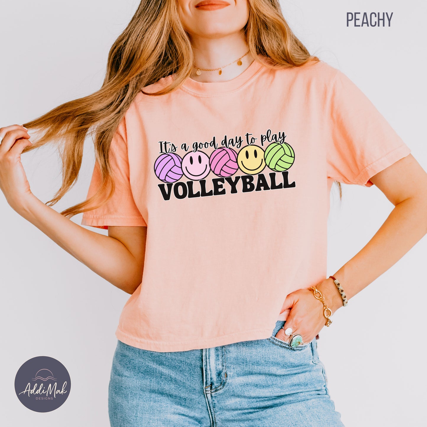 It's a Good Day to Play Volleyball Boxy Cropped T-Shirt