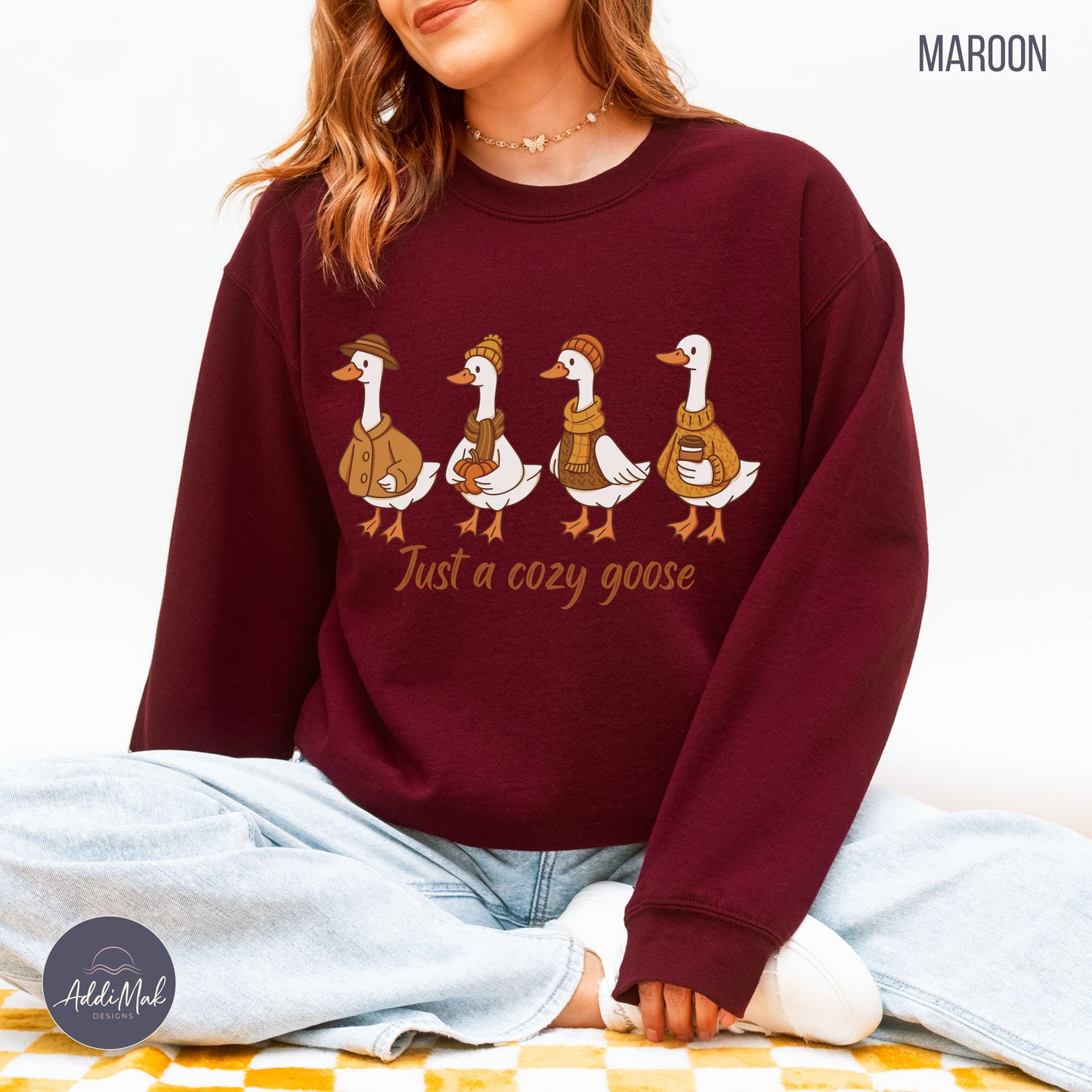 Cozy Goose Sweatshirt Fall Crewneck