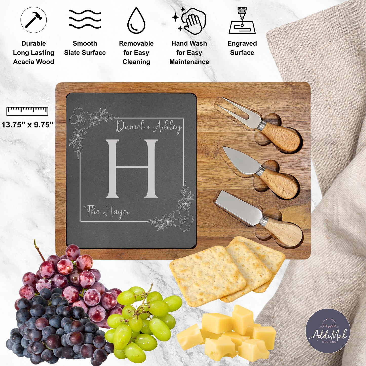 Personalized Charcuterie Board with Custom Engraving