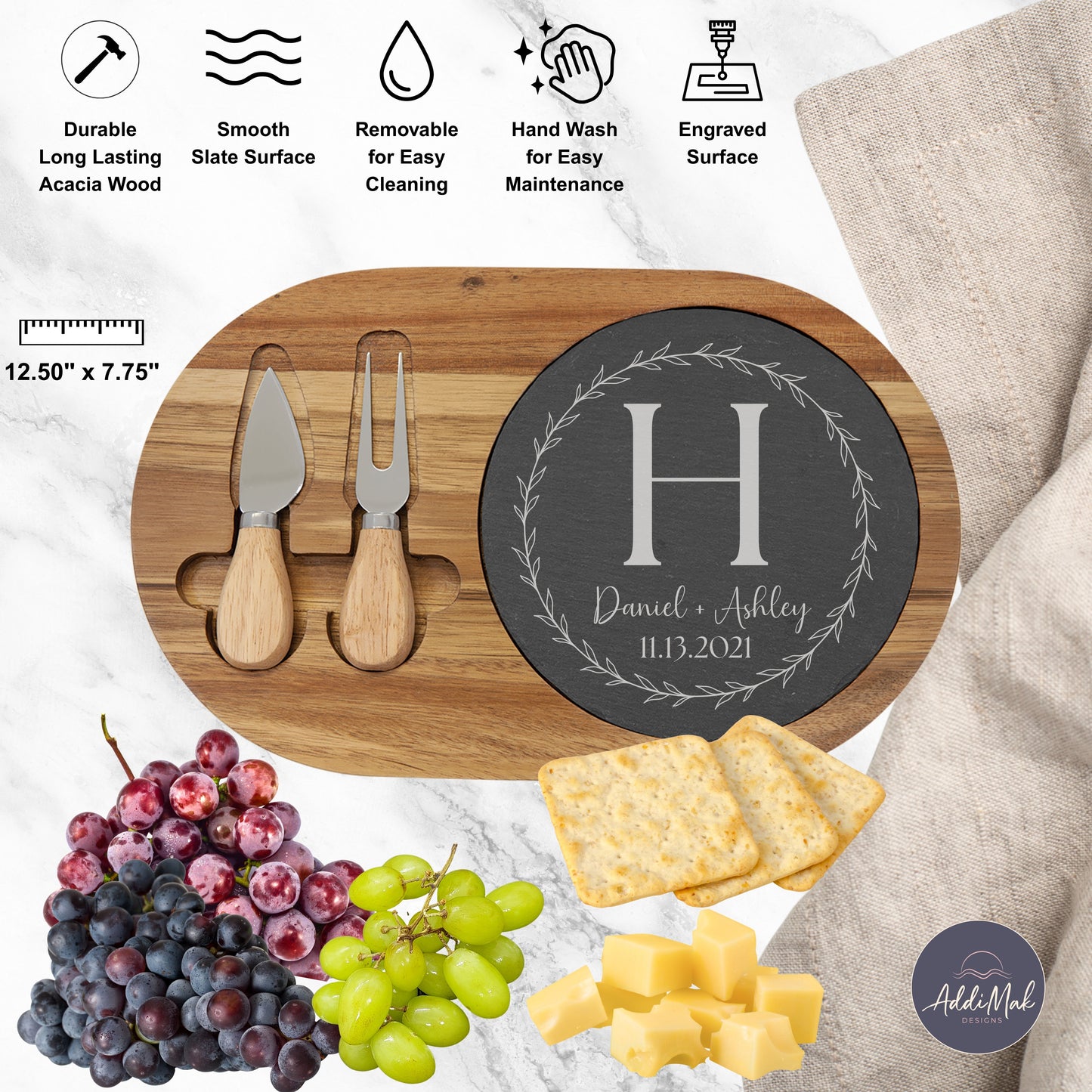 Personalized Charcuterie Board with Custom Engraving