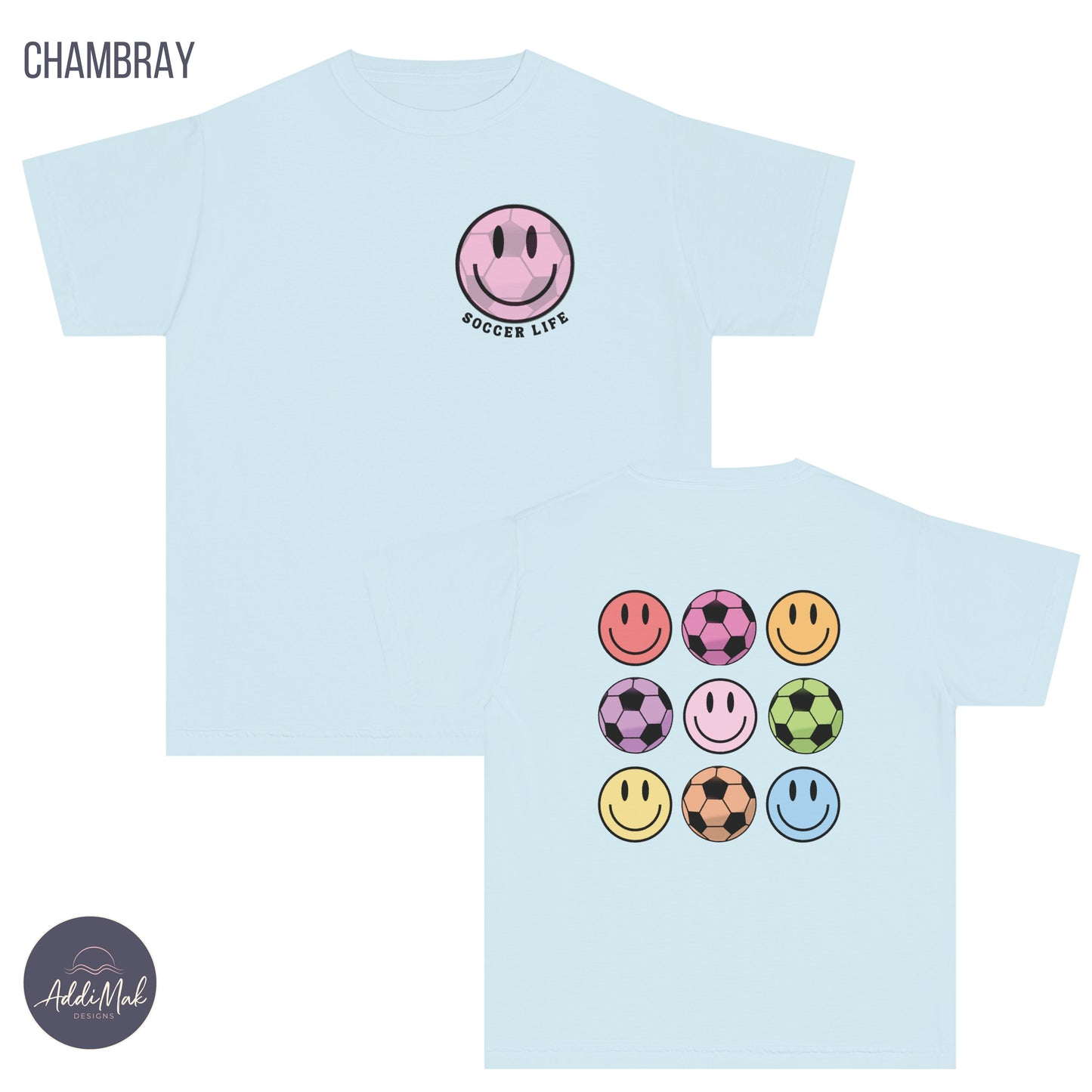 Retro Soccer Life Smiley Comfort Colors T-shirt, Soccer Season, Travel Ball, Club, Select, Gift for Her, Daughter